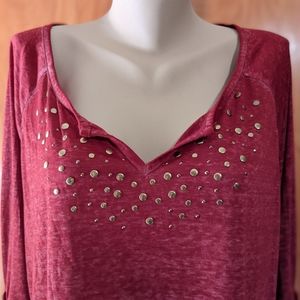 French Laundry Burgundy Tunic Top 1X